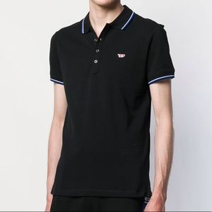 DIESEL designer black mens polo shirt